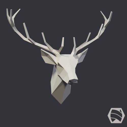 Stag Head - Low-Poly preview image